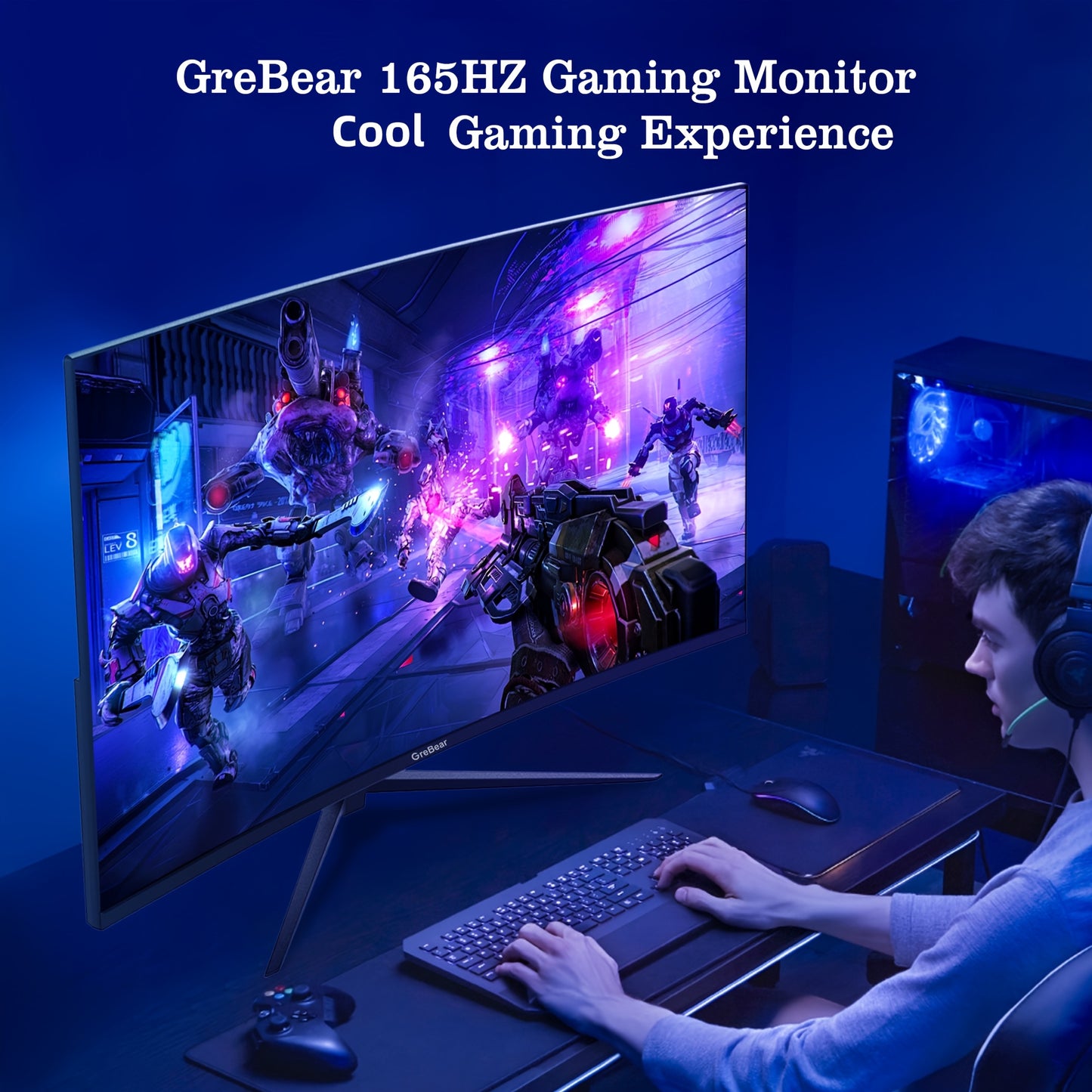 27 inch Curved Monitor – Gaming Monitor – Gaming Scherm – PC Monitor – Computer Scherm – 165Hz Verversingssnelheid – 1ms Reactietijd