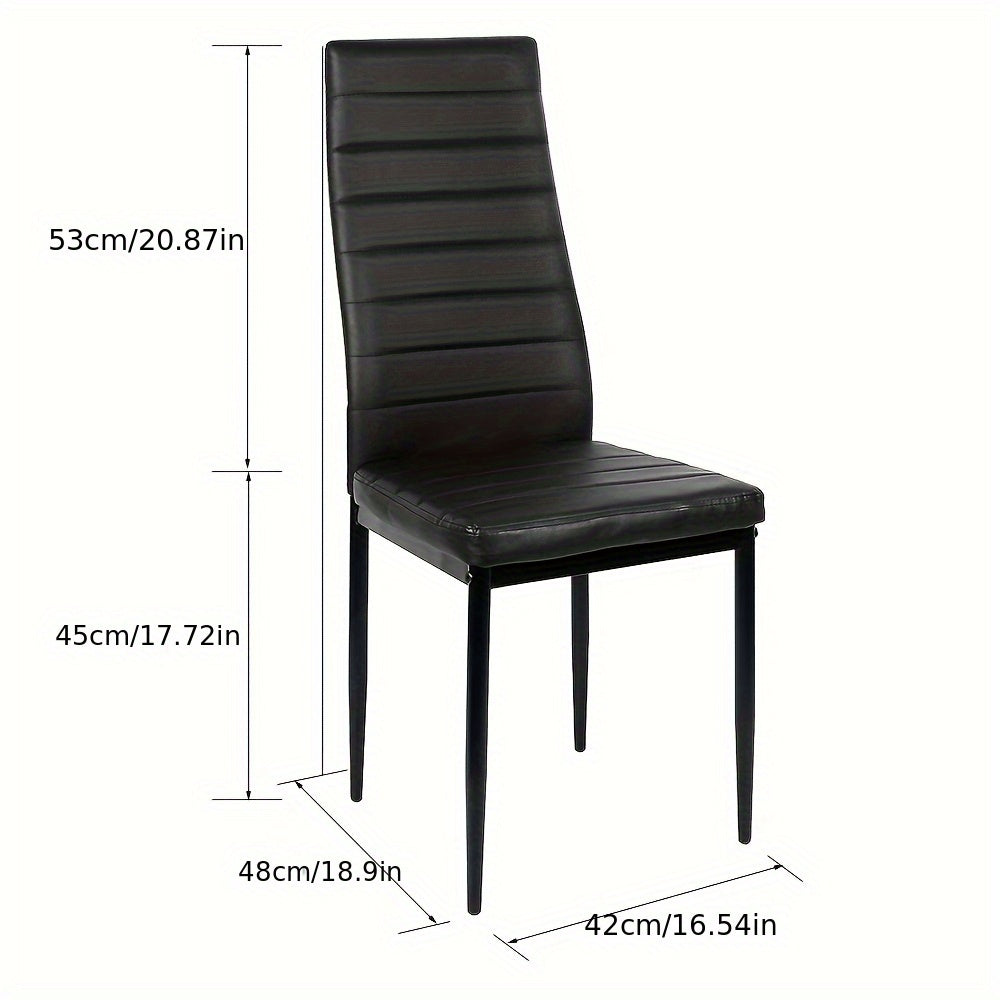 Eetkamerstoel – Keukenstoel – Stoel – Lounge Chair – Dining Chair – Kunstleer Bekleding – Stalen Onderstel – Set Van 6 – 42 x 48 x 45 cm