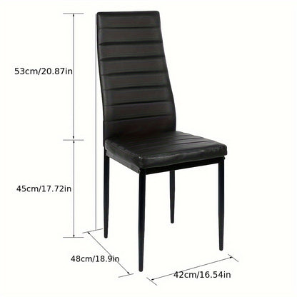 Eetkamerstoel – Keukenstoel – Stoel – Lounge Chair – Dining Chair – Kunstleer Bekleding – Stalen Onderstel – Set Van 6 – 42 x 48 x 45 cm