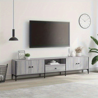 tv meubel – tv kast – televisiekast – tv meubelen – mediakast – Sonoma grijs – MDF houtmateriaal – 200x25x44 cm – ruime lade