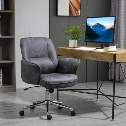 Bureaustoel – Office Chair – Ergonomische Stoel – Draaistoel – Bureaustoel – XXL Formaat – Met Schommelfunctie – Verstelbaar – Tot 120 kg – Grijs