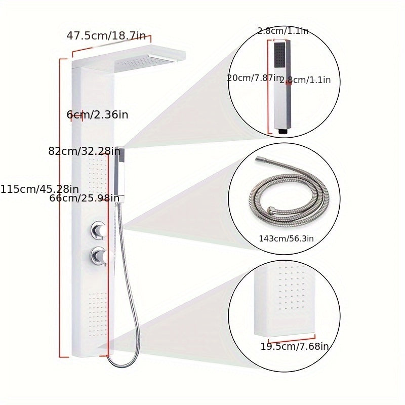 Doucheset – Douchepaneel – Douchekit – Doucheaccessoires – Handdouche – 4 Functies – 304 Geborsteld RVS