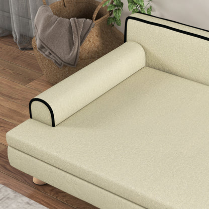 Hondenbank – Huisdieren Sofa – Dierenbed – Dog Bed – Kattenbank – Scandinavisch Design – Afneembare Kussen – 100x62x32 cm Beige