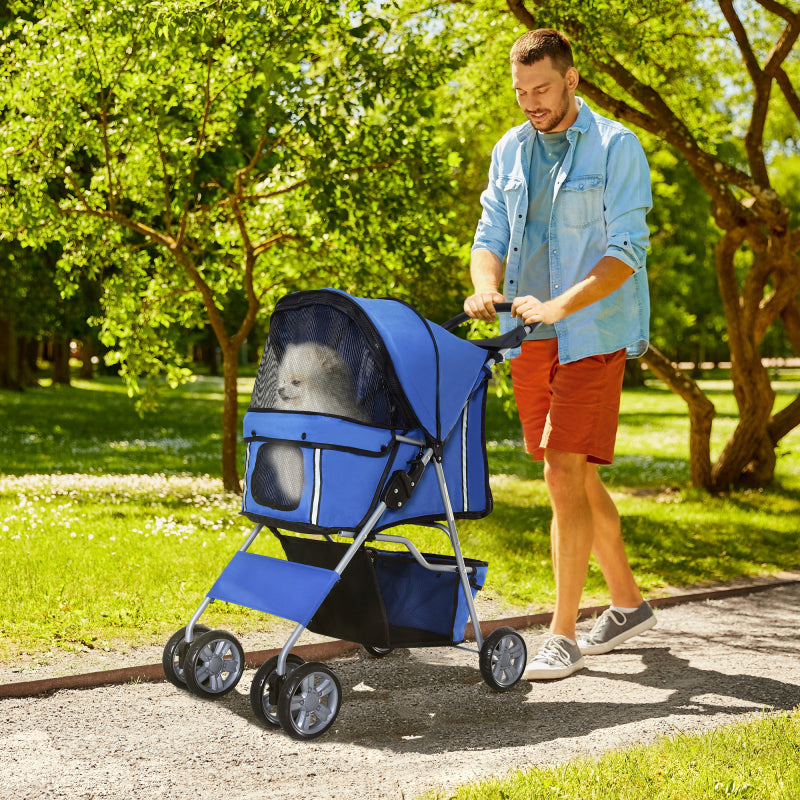 Hondenwagen – Hondenbuggy – Hondentrolley – Wandelwagen – Pet Stroller – All-Terrain Wielen Met Vering – Opvouwbaar Lichtgewicht Met Bekerhouder