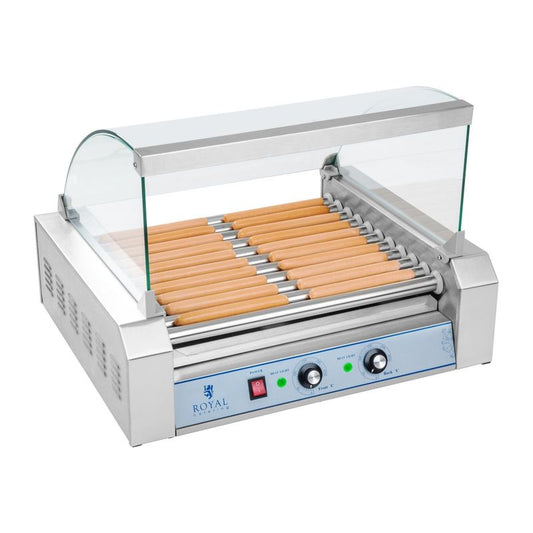 Roller Grill with a Cover, Roller Grill Heater for Steamers, 11 Rollers