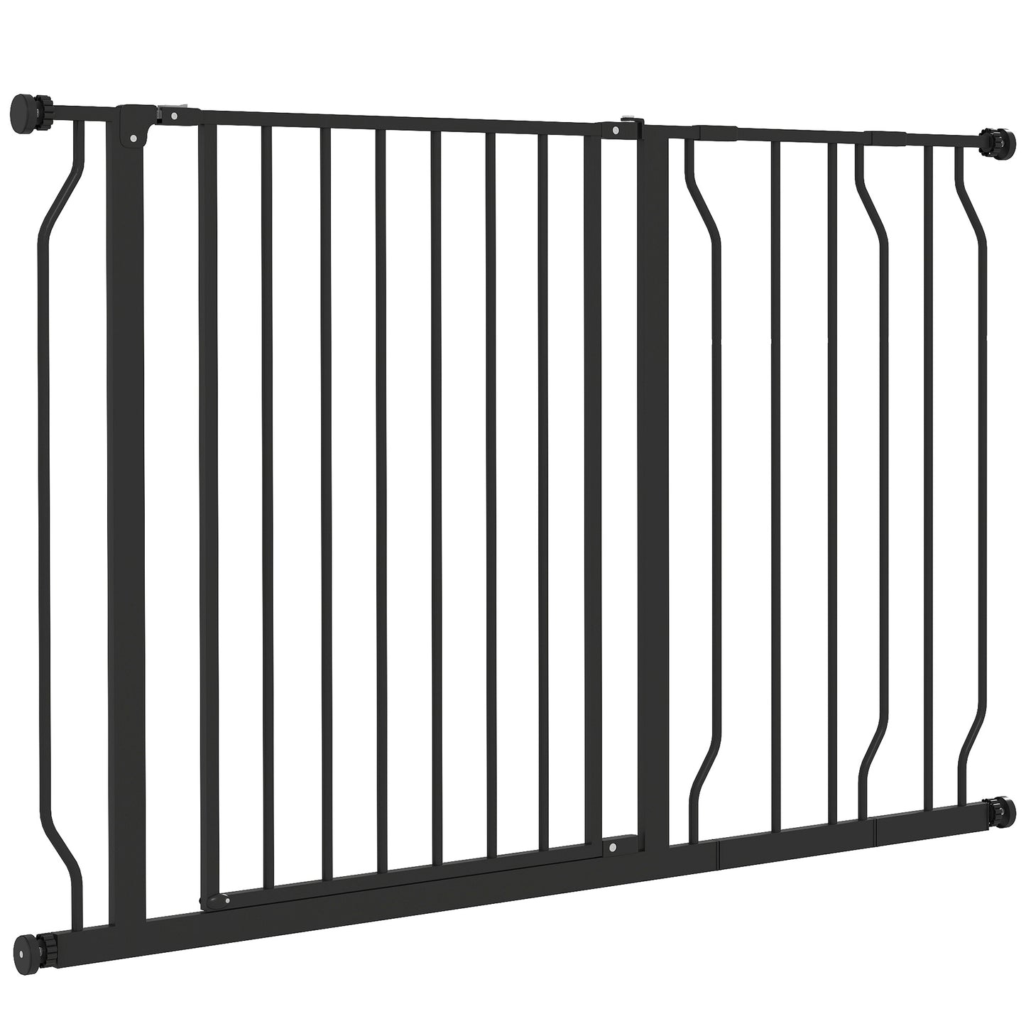 Veiligheidshekje Huisdier – Hondenhekje – Traphekje – Puppy Barrière – Verstelbaar Hek – Zwart – Stalen Frame – Klemmontage – 75-115x76 cm