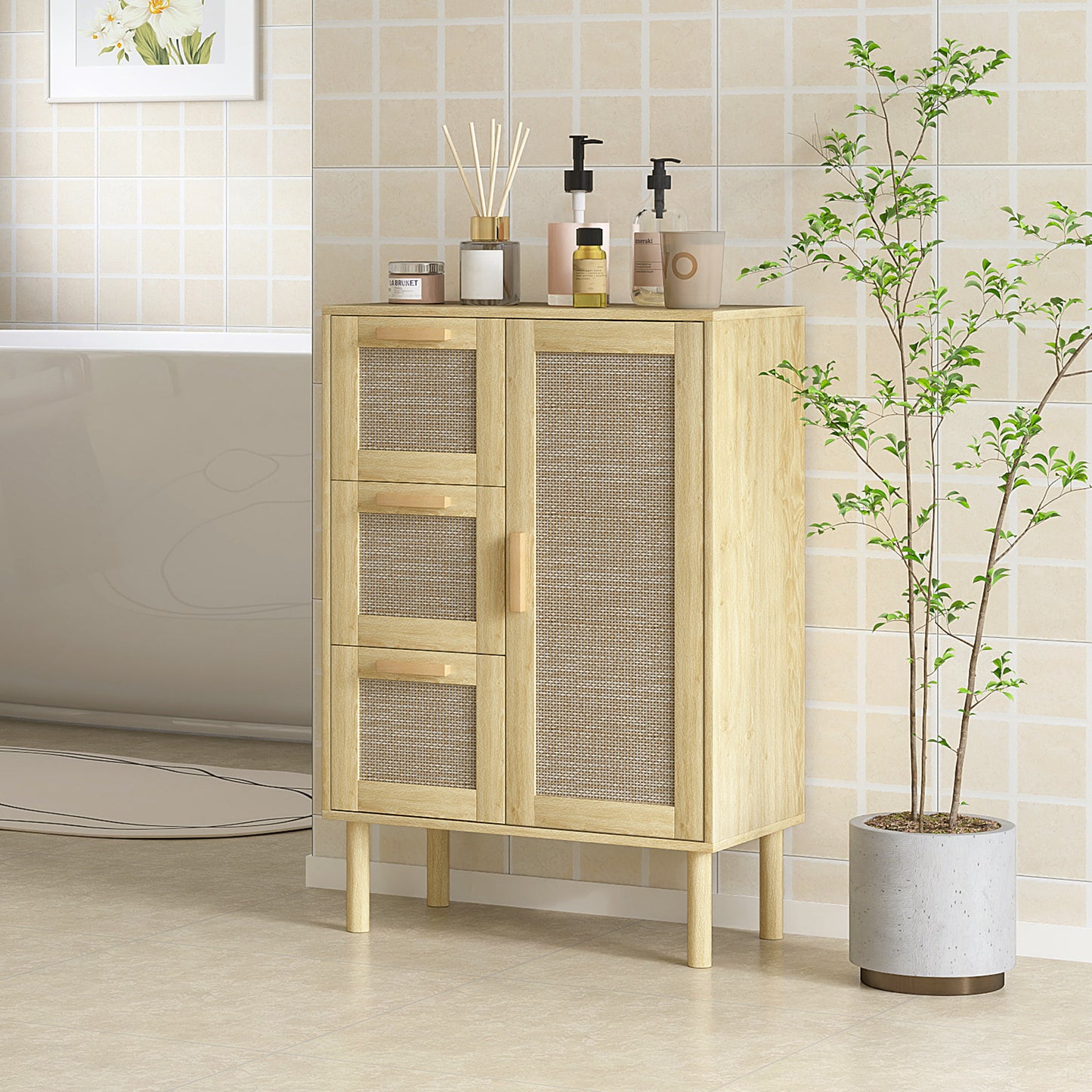 Mobiele Ladekast – Opbergkast – Kantoorwagen – Ladenkast – Archiefkast – Met Slot – Compact Formaat 40x40x61,5 cm – Witte Spaanplaat