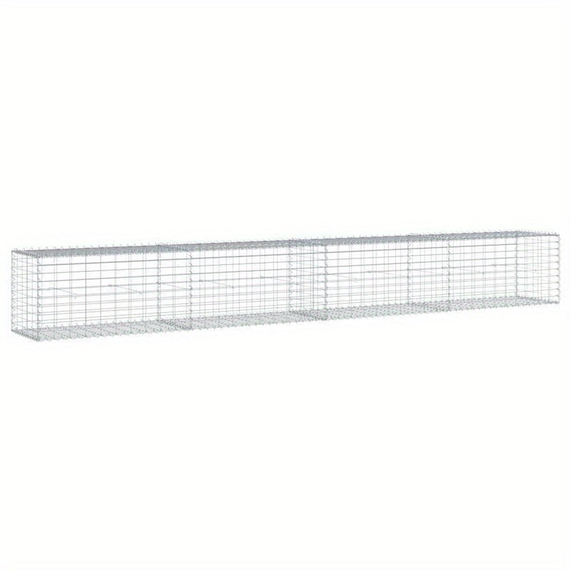 Gabionmand – Schanskorf – Schanskorfmand – Tuinafscheiding – Tuinmuur – Gegalvaniseerd Staal – Met Afsluitbaar Deksel – 400x50x50 cm