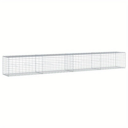Gabionmand – Schanskorf – Schanskorfmand – Tuinafscheiding – Tuinmuur – Gegalvaniseerd Staal – Met Afsluitbaar Deksel – 400x50x50 cm