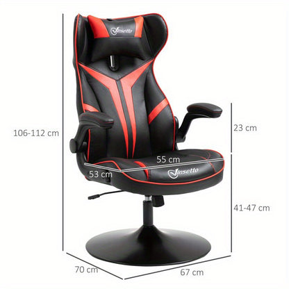 Gamingstoel – Gamestoel – Bureaustoel – Gaming Chair – Game Stoel – Ergonomisch Ontwerp – Verstelbare Zithoogte 106-112 cm – Stalen Frame Zwart/Rood