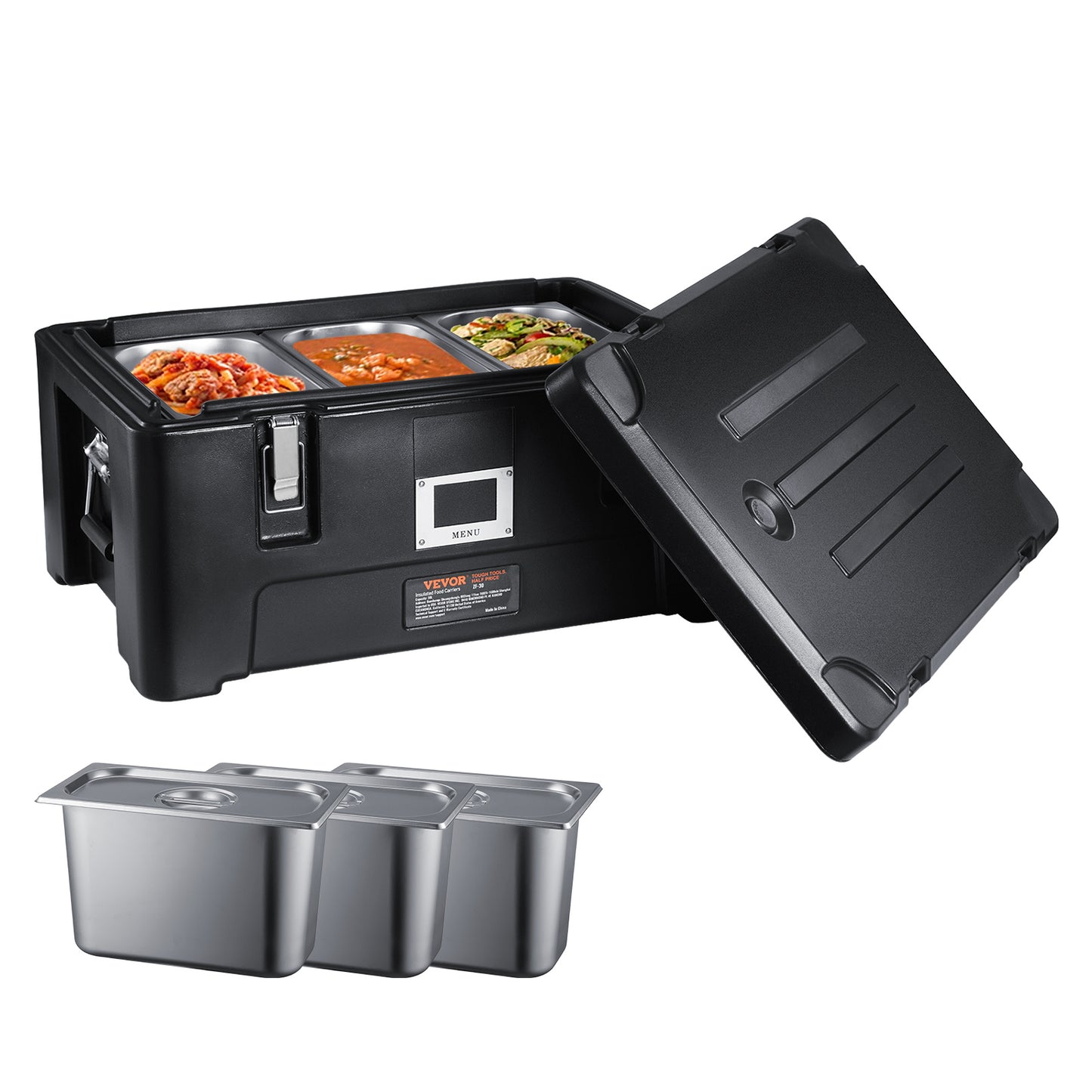 Food Pan Carrier – Geïsoleerde Maaltijdbox – Catering Box – Warmhoudbox – Stapelbare Voedselcontainer – 36 QT Inhoud – 4-6 Uur Warmte Isolatie