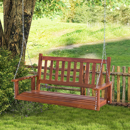 Houten Schommelstoel – Porch Swing – Hangstoel – Veranda Schommel – Tuinschommel – Duurzaam Hout – Geschikt Voor 2-3 Personen