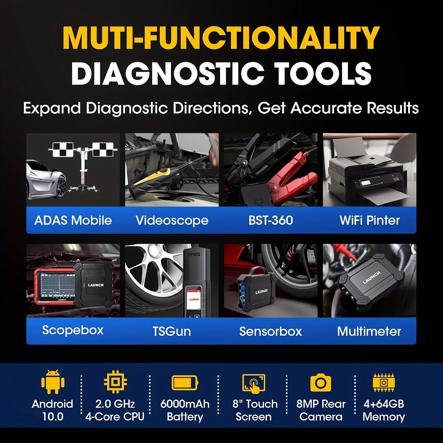 Autodiagnoseapparaat – Diagnose Tool – Auto Scanner – Foutcode Lezer – Reparatie Scanner – Dual-Channel Diagnose – 38+ Servicefuncties – ECU-Codering – CANFD & DoIP Ondersteuning