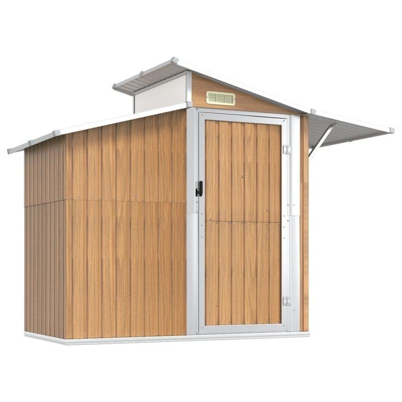 Large Outdoor Storage Shed with Removable Roof - Heavy-Duty Steel Frame & Copper Top, Deep Brown Portable Temporary Storage Building for Garden, Yard, Home - Spacious Multi-Purpose Shed for Tools, Bikes, Lawn Equipment (No Wa