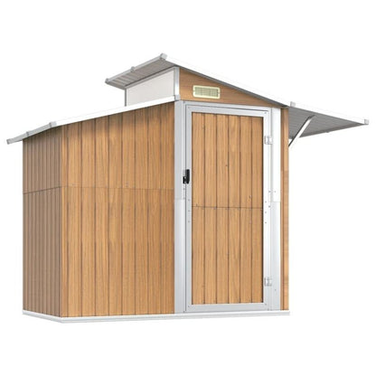Large Outdoor Storage Shed with Removable Roof - Heavy-Duty Steel Frame & Copper Top, Deep Brown Portable Temporary Storage Building for Garden, Yard, Home - Spacious Multi-Purpose Shed for Tools, Bikes, Lawn Equipment (No Wa