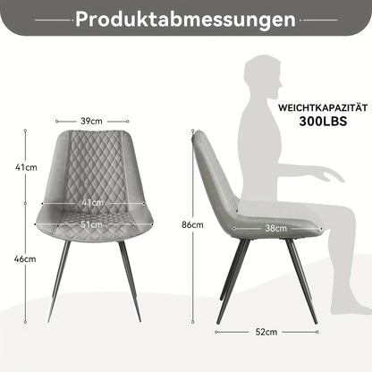 Eetkamerstoelen Set van 2 – Stoelen – Zwarte Stoel – Keukenstoelen – Lounge Stoelen – Donkerbruin Kunstleer – Armlos Design – Hoge Rugleuning – Metalen Poten
