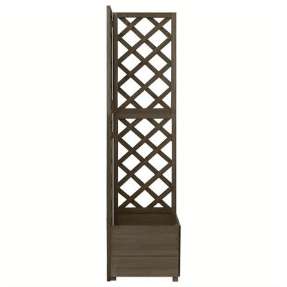 Tuinrek – Plantenrek – Klimrek – Plantensteun – Hoekplantenbak – Massief Grenenhout – 150 cm Hoogte – Ruime Bloemenbak 37x37x25 cm