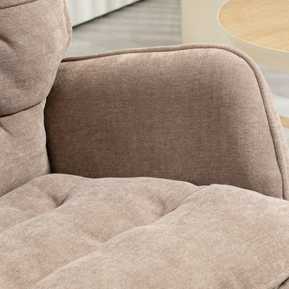Schommelstoel – Schommelstoel Met Houten Runners – Relaxstoel – Wiegstoel – Zitstoel – Brede Zitting 53 Cm – Hoge Rugleuning 70 Cm – Beukenhouten Frame – Geschikt Tot 120 Kg – Bruin Chenille