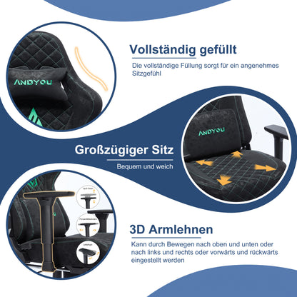 Retro Faux Leather Ergonomic Gaming