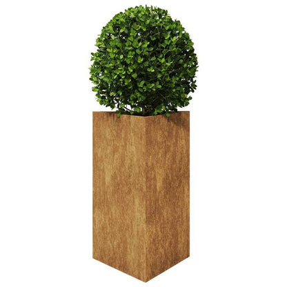 Plantenbak – Bloembak – Bloempot – Tuinbak – Tuinpot – Set van 2 – Driehoekig Design – Cortenstaal Weerbestendig 50x43x75 cm