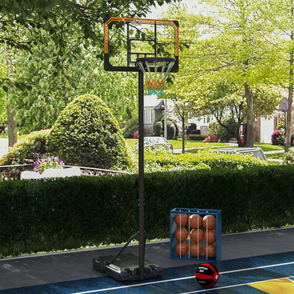 Basketbalpaal – Basketbalstandaard – Basketbalring – Basketbalnet – Basketbalset – Verstelbare Hoogte 235-264 cm – Zwarte Stevige Gewichtsbasis Met Wielen