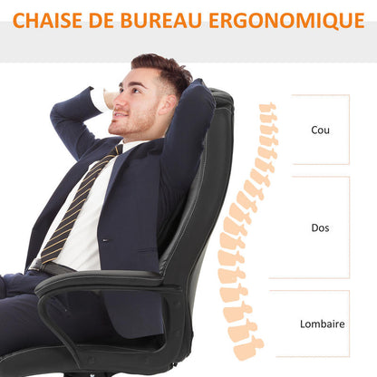 Ergonomische Bureaustoel – Kantoorstoel – Bureaustoel Met Massage – Werkstoel – Comfortabele Stoel – Verstelbare Hoogte – Verstelbare Rugleuning – Stevig Metalen Frame – Gewatteerde Zitting