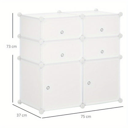 Schoenenkast – Schoenenrek – Schoenopberger – Schoenenkast – Opbergkast – Metaal Frame – Kunststof Opbergbakken – Compact 75x37x73 cm – Wit