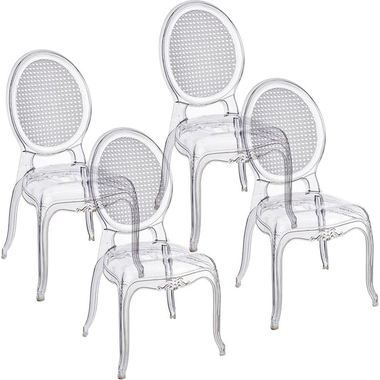 Transparante Stoelen – Eetkamerstoelen – Polycarbonaat Stoelen – Stapelbare Stoelen – Design Stoelen – Set Van 4 – Waterbestendig – Lichtgewicht & Duurzaam