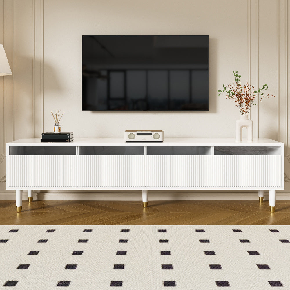 Television Stand | Contemporary TV Stand | 178 Cm Long | Sleek Design | Additional Storage Options | 4 Compartments | Perfect for The Lounge - Sturdy, Elegant, And Adaptable - QUORE