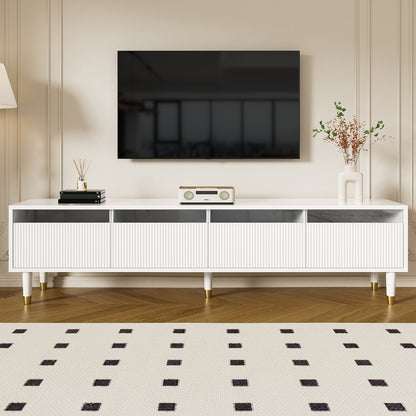 Television Stand | Contemporary TV Stand | 178 Cm Long | Sleek Design | Additional Storage Options | 4 Compartments | Perfect for The Lounge - Sturdy, Elegant, And Adaptable - QUORE