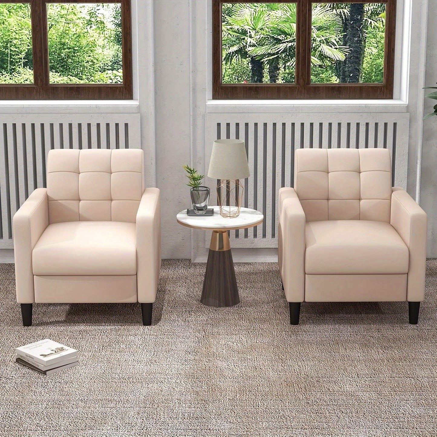 Fauteuil – Relaxstoel – Loungefauteuil – Leunstoel – Mid-Century Velvet – Luxe Comfort – Stevig Houten Frame – Zacht Gestoffeerd