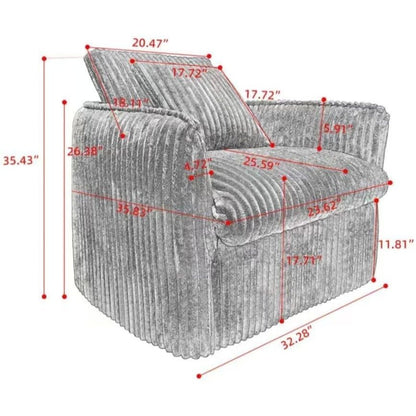 Relaxation Armchair Sofas with Removable Backrest And Seat Cushions, Lazy Sofa Indoor Seat Cushions with Comfortable, Extra Thick Padding for Bedroom, Living Room, White, Green.