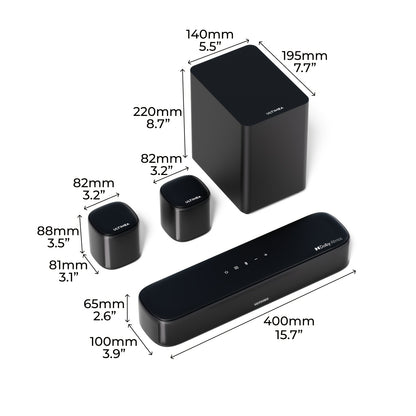 Soundbar – Home Theater – Surround Sound Systeem – TV Speaker – Sound Bar Met Subwoofer – 5.1 Kanaals Surround – Dolby Atmos – App Bediening – HD eARC