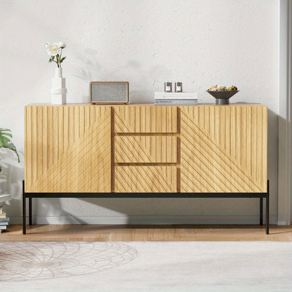 Tv-meubel – TV-kast – Sideboard – Dressoir – Meubel – Metalen Poten – 140x75x40 cm – Natuurlijke Kleur