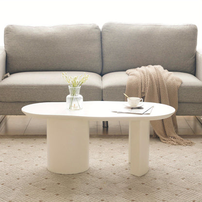 Witte Salontafel – Bijzettafel – Koffietafel – Tafel – Modern Meubel – Onregelmatig Ontwerp – 100 cm Lang MDF