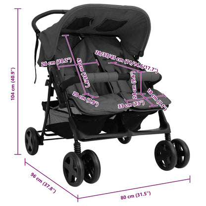 Vidaxl Twin Stroller Twin Strollers Stroller