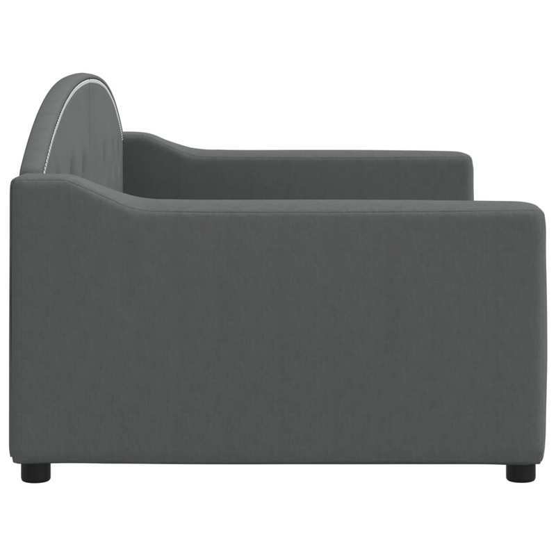 Slaapbank – Bedbank – Sofa Bed – Klikbed – Uitklapbank – Donkergrijs – Compact 90x200 cm – Stevig Houten Frame