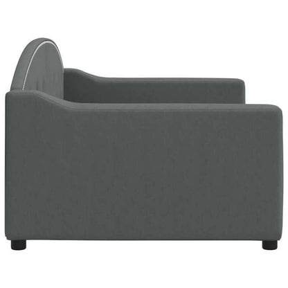 Slaapbank – Bedbank – Sofa Bed – Klikbed – Uitklapbank – Donkergrijs – Compact 90x200 cm – Stevig Houten Frame