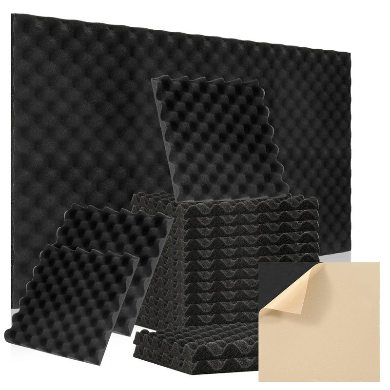 Akoestische Foam Panelen – Geluidsisolatie Platen – Geluidsabsorberende Tegels – Soundproof Tegels – Zelfklevende Wandpanelen – 72 Stuks – Verbeterde Geluidsdemping – Eenvoudige Installatie