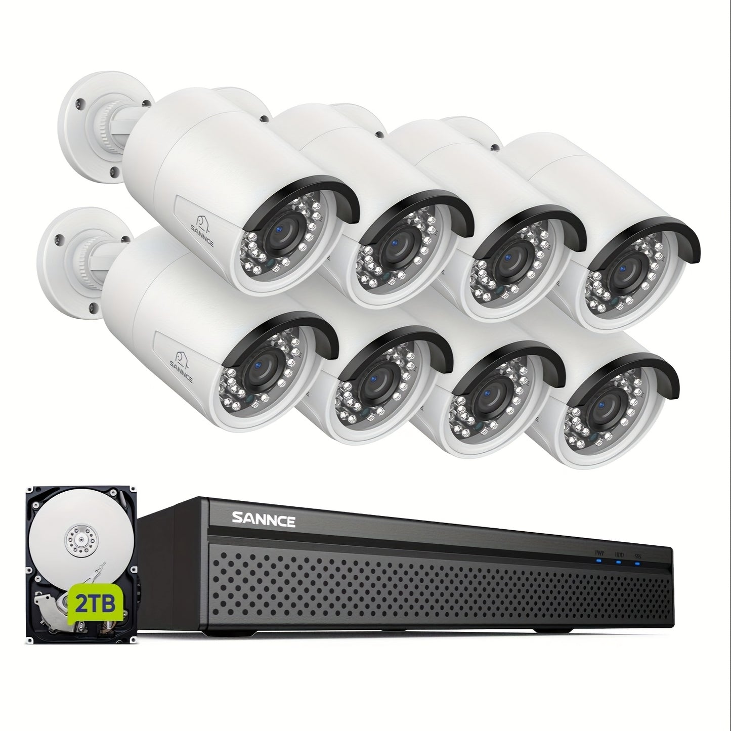 Bewakingsset 8-kanaals – Beveiligingscamera Set – CCTV Cameras – Surveillance System – 2TB HDD Variant – 8MP Beeldkwaliteit – AI Persoons- en Voertuigdectie
