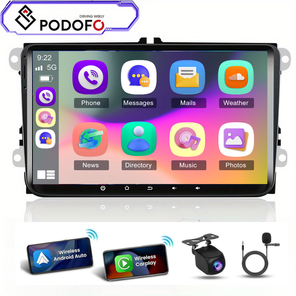 9-inch Autoradio – Android Auto Radio – GPS Navigatie – Double DIN Radio – 9 Inch Touchscreen – Android 13 Systeem – Draadloze CarPlay – Achteruitrijcamera & SWC Ondersteuning