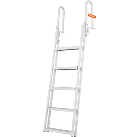 Aluminium Steigerladder – Steigertrap – Bootladder – Zwemtrap – Watertrap – 5 Brede Antislip Treden – Opklapbaar & Corrosiebestendig