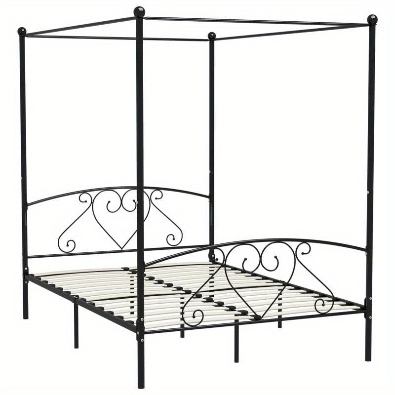 Ledikant – Babybed – Kinderbed – Meegroeibed – Peuterbed – Zwart Metaal – 160x200 cm – Stevig & Tijdloos Design