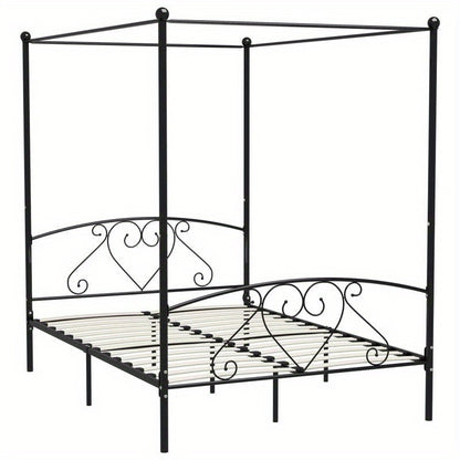 Ledikant – Babybed – Kinderbed – Meegroeibed – Peuterbed – Zwart Metaal – 160x200 cm – Stevig & Tijdloos Design