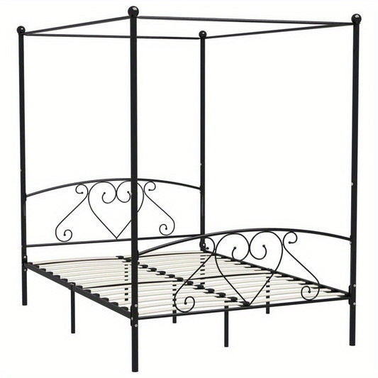 Ledikant – Babybed – Kinderbed – Meegroeibed – Peuterbed – Zwart Metaal – 160x200 cm – Stevig & Tijdloos Design