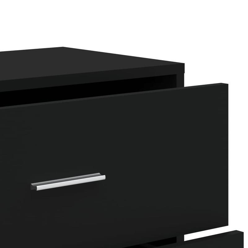 Modern Black Wooden Sideboard with 4 Drawers - 60x31x84cm, Minimalist Design, Removable Storage, Perfect for Living Room or Bedroom, Bedroom Storage Unit | Sleek Storage Unit | Wooden Construction, Sideboard Storage