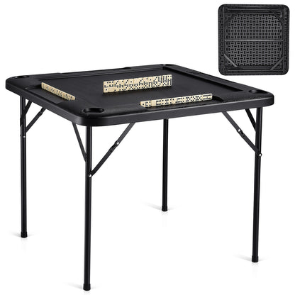 mahjongtafel – opvouwbare speeltafel – kaarttafel – domino tafel – speelkaarttafel – voor 4 spelers – inklapbaar en waterbestendig HDPE – roestvrijstalen frame