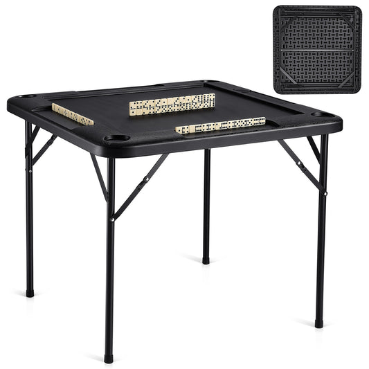 mahjongtafel – opvouwbare speeltafel – kaarttafel – domino tafel – speelkaarttafel – voor 4 spelers – inklapbaar en waterbestendig HDPE – roestvrijstalen frame
