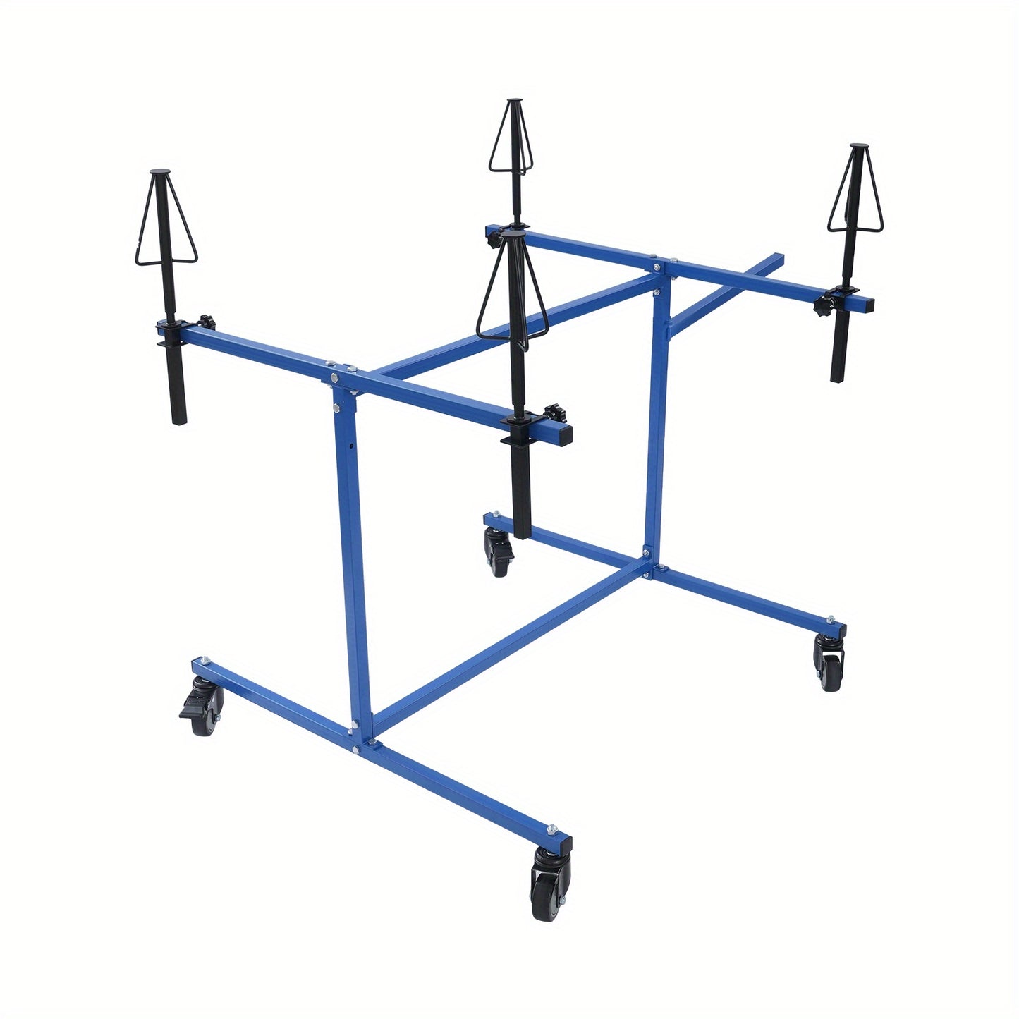 Wielstandaard – Velgenrek – Bandenstandaard – Schilderstandaard – Opbergrek – Verstelbaar Tot 100 kg Draagkracht – 360° Draaibare Kegels – Blauw