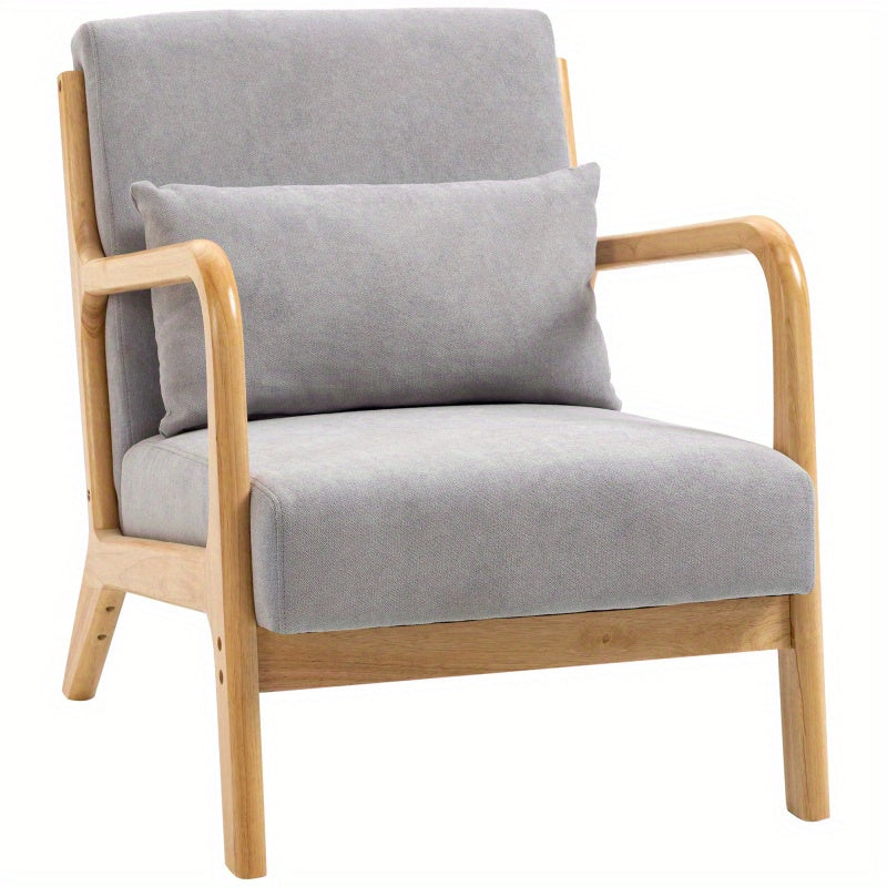 Loungebank – Loungeset – Loungebank – Relaxfauteuil – Zitmeubel – Grijze Velvet Bekleding – Stevig Rubberhouten Frame – Comfortabele Rugleuning